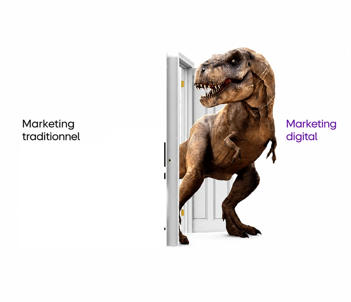 Le marketing digital surgit comme un T-rex face au marketing traditionnel